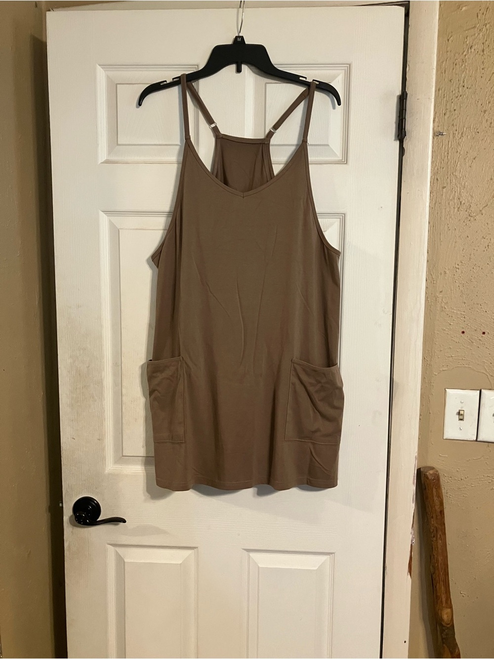 Women’s Brown Midi Scoop Neck Pocket Tank Spring Summer Skort Dress Size Large